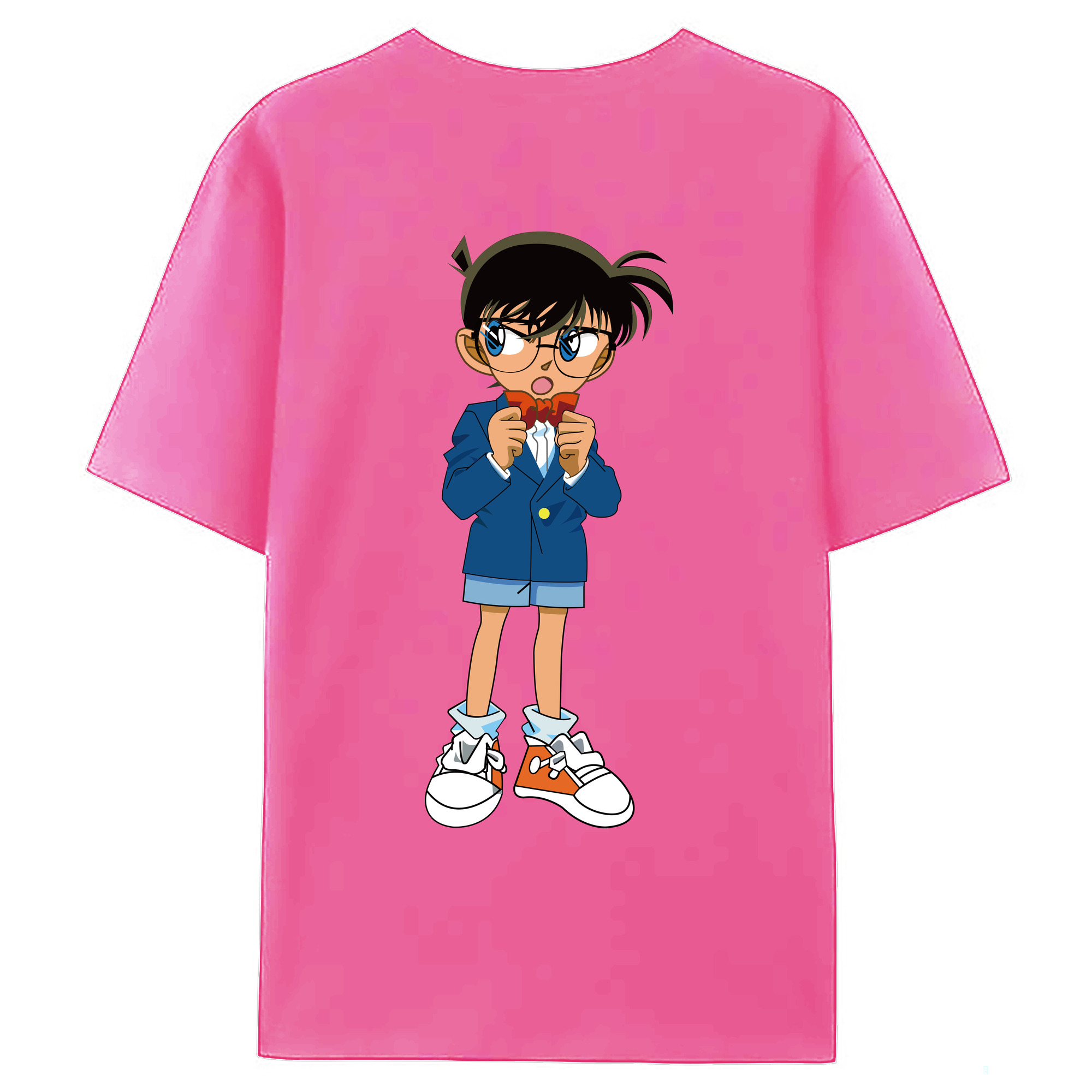 （画像用） 名探偵コナン 江戸川 コナン Detective Conan Conan Edogawa レディース半袖Tシャツ(バックプリント)